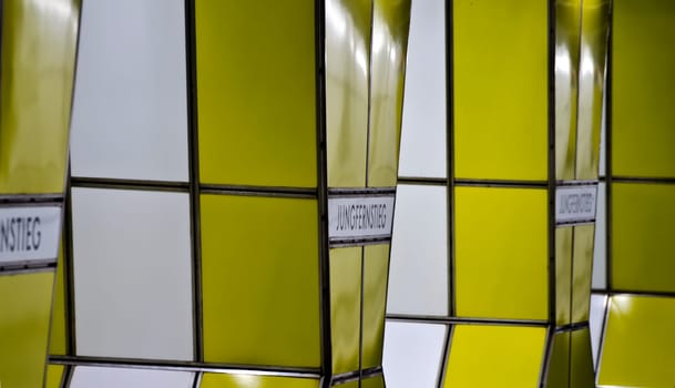 detail from the u-bahn jungfrenstieg in hamburg, gemany
