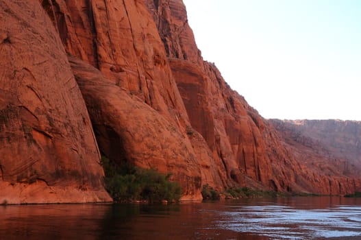 River in the winter Arizona desert mountains