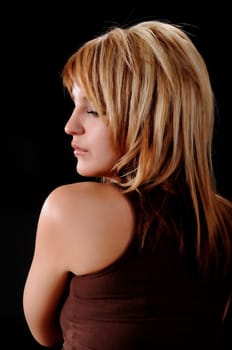 Portrait of a Lovely blond girl isolated
