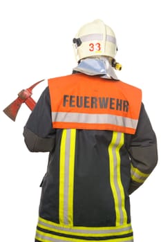 Portrait of a young firefighter