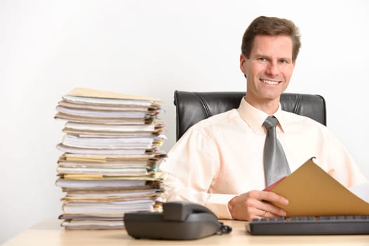 Middle-aged businessman in office