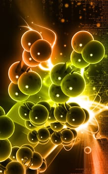 Digital illustration DNA structure in colour background