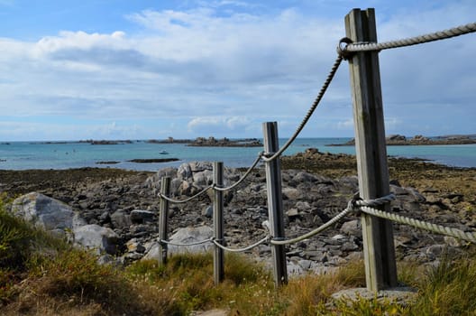 Fence at the beach sea coast