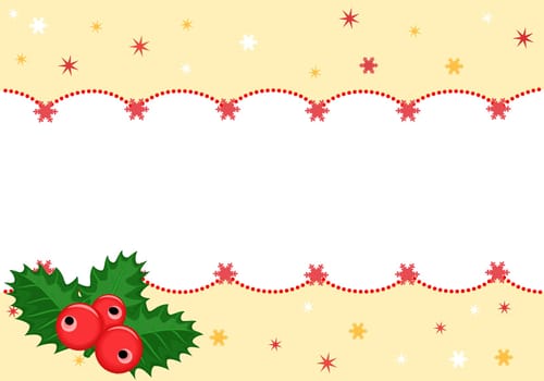 Christmas festive banner with holly.