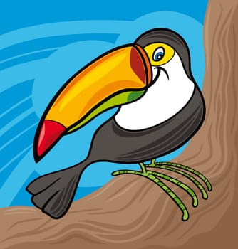 cartoon illustration of funny toucan