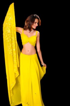 Isolated lovely and sexy young Indian girl