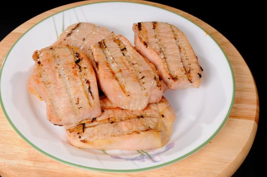 Grilled Pork Loin steaks on a plate