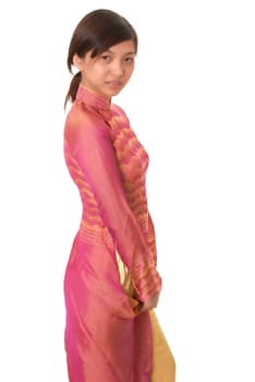 Isolated lovely and sexy young Asian girl