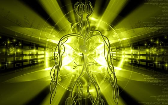 Digital illustration of vascular system in colour background