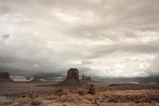 Stormy weather over Monument Valley in Arizona