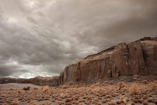 Stormy weather over Monument Valley in Arizona