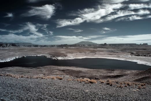 Monotone view Lake Powell in the Arizona Desert