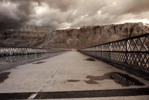 Storm over Old Bridge at Lee&#039 s Ferry Colorado River