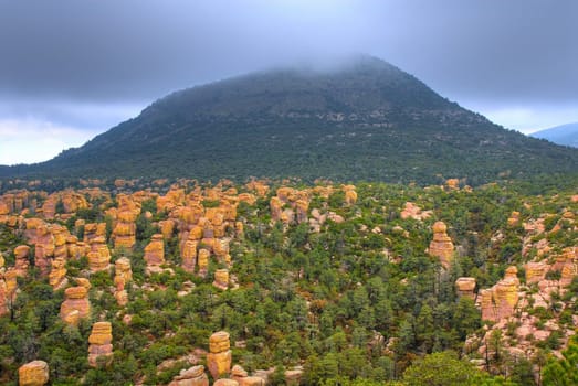 Stormy weather in Chiricahua National Monument in Southeast Arizona