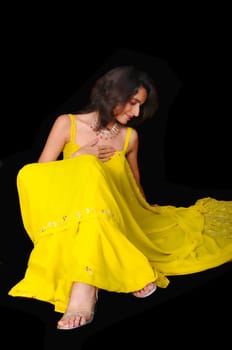 Isolated lovely and sexy young Indian girl