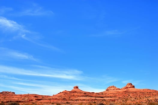 Blue skies over Monument Valley in Arizona