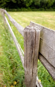 The old wooden fence in the pasture