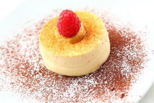 Delicious French burnt cream with ice cream