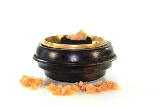 an incense bowl against a white background