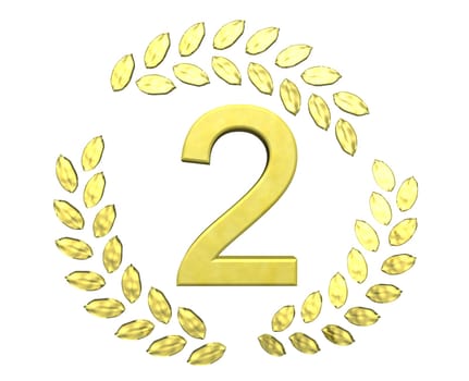 number with laurel wreath