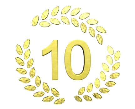 number with laurel wreath