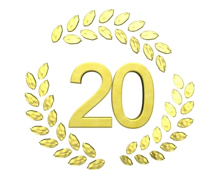 number with laurel wreath