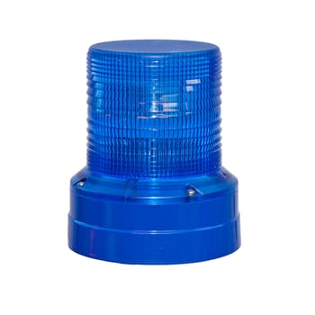 Blue light isolated against white background