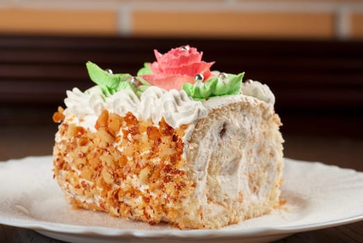 fresh baked cupcake on a wooden table