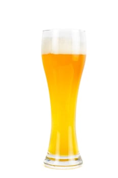 Glass of beer isolated on a white background