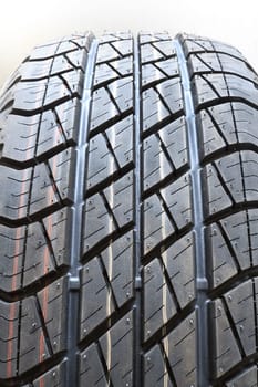 detail of a car tyre isolated on white