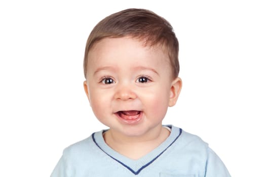 Beautiful baby with nice eyes isolated on white background
