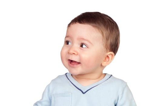 Beautiful baby with nice eyes isolated on white background