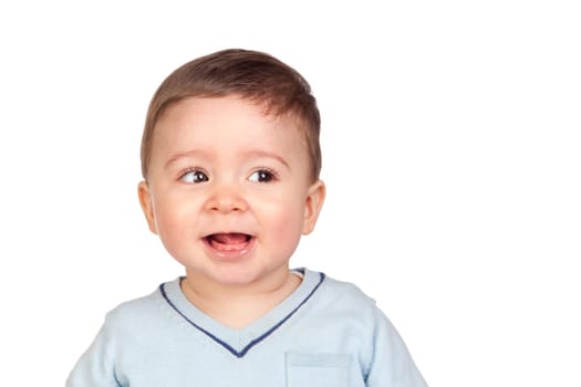 Beautiful baby with nice eyes isolated on white background