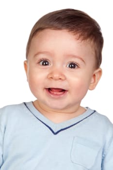 Beautiful baby with nice eyes isolated on white background