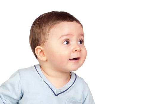 Beautiful baby with nice eyes isolated on white background