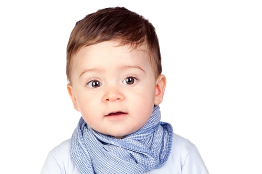 Beautiful baby with nice eyes isolated on white background