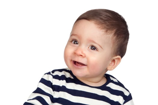 Beautiful baby with nice eyes isolated on white background
