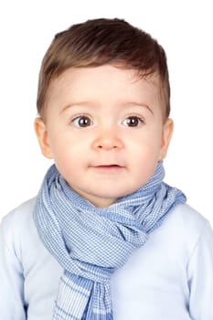 Beautiful baby with nice eyes isolated on white background