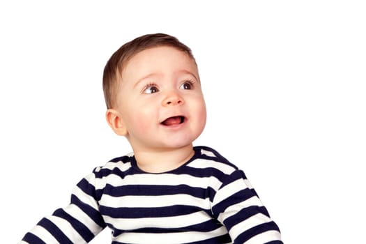 Beautiful baby with nice eyes isolated on white background