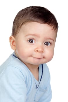 Beautiful baby with nice eyes isolated on white background
