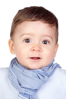 Beautiful baby with nice eyes isolated on white background