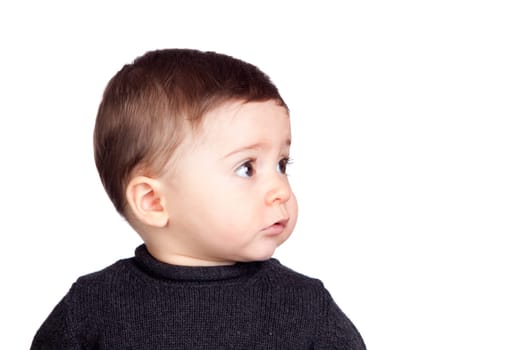 Beautiful baby with nice eyes isolated on white background