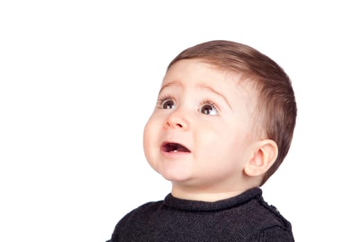 Beautiful baby with nice eyes isolated on white background