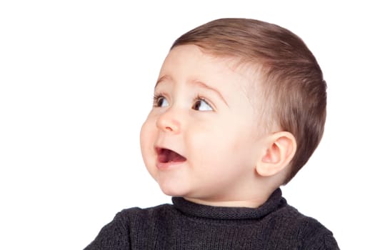 Beautiful baby with nice eyes isolated on white background