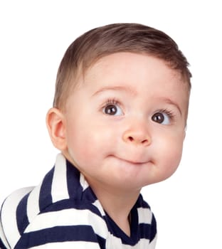 Beautiful baby with nice eyes isolated on white background