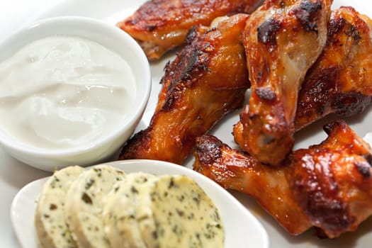 Chicken wings,grilled chicken as a popular finger food