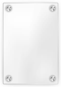 Blank Glass Frame on White Background