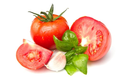 red tomato vegetable isolated on white background