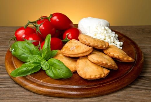italian panzerotti with ingredients