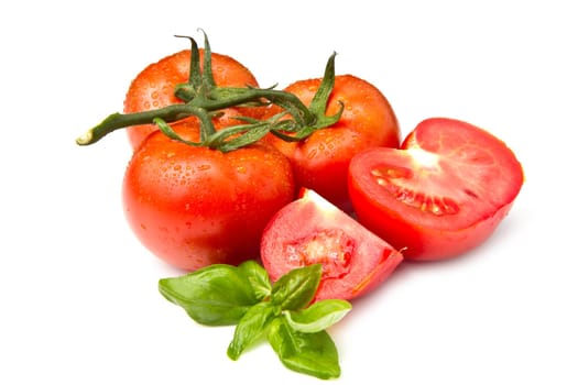 red tomato vegetable isolated on white background